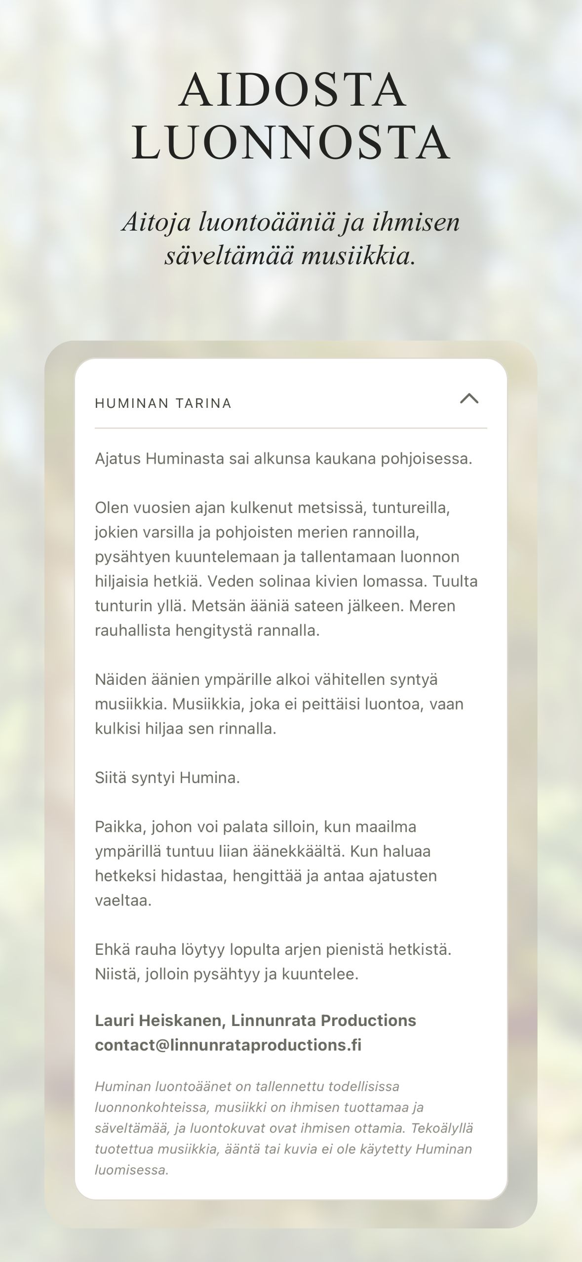 Huminan tarina